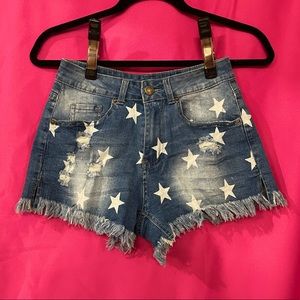 Y2K star printed shorts